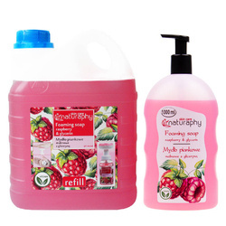 A set of foam hand soaps with a raspberry scent 2L + 1L
