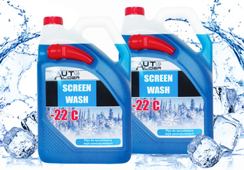 Set of 2x windshield washer fluid with funnel -22°C