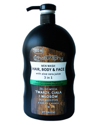 Washing gel for face, body and hair for men with aloe extract 3in1 1L